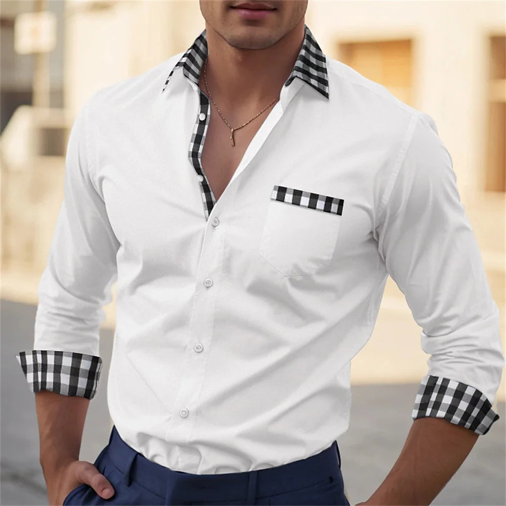 Camisa de tecido macio masculina