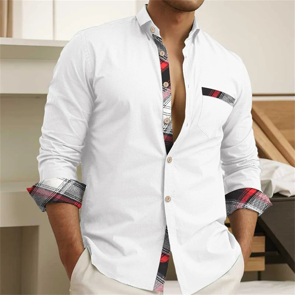 Camisa de tecido macio masculina