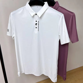 Camisa Polo Masculina de Seda Gelada